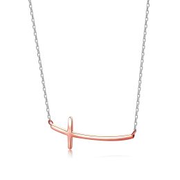 MOISS stříbrný náhrdelník KŘÍŽEK ROSE