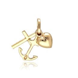 MOISS přívěsek ze žlutého zlata KŘÍŽ, SRDCE, KOTVA