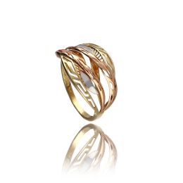 MOISS prsten ze žlutého zlata TRICOLOR