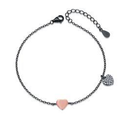 MOISS stříbrný náramek ROSE SRDCE