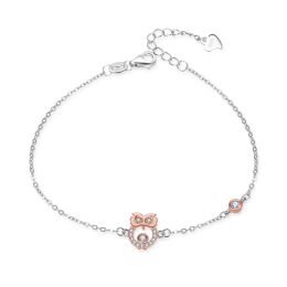MOISS stříbrný náramek BICOLOR ROSE SOVA