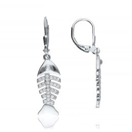 MOISS stříbrné náušnice RYBA