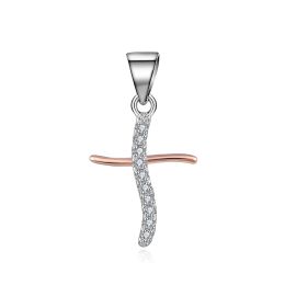 MOISS stříbrný přívěsek KŘÍŽ ROSE