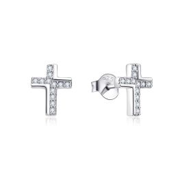 MOISS stříbrné náušnice KŘÍŽEK