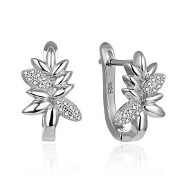 MOISS stříbrné náušnice LIST