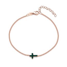 MOISS stříbrný náramek KŘÍŽEK ROSE