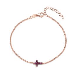 MOISS stříbrný náramek KŘÍZEK ROSE