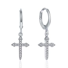 MOISS stříbrné náušnice KŘÍŽEK