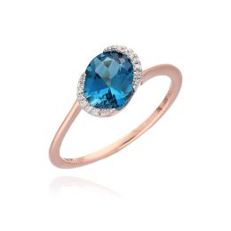 MOISS prsten z růžového zlata DIAMANT, TOPAZ