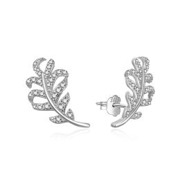 MOISS stříbrné náušnice LIST