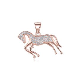 MOISS stříbrný přívěsek KŮŇ ROSE