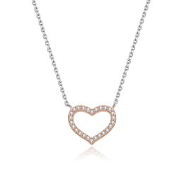 MOISS stříbrný náhrdelník SRDCE ROSE