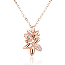 MOISS stříbrný náhrdelník LIST ROSE