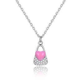 MOISS smaltový stříbrný náhrdelník SRDCE