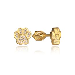 MOISS stříbrné náušnice TLAPKA GOLD