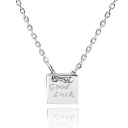 MOISS stříbrný náhrdelník GOOD LUCK