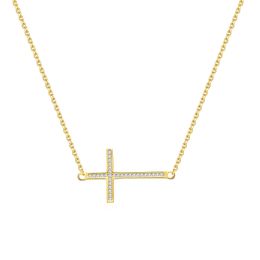 MOISS stříbrný náhrdelník KŘÍŽEK GOLD