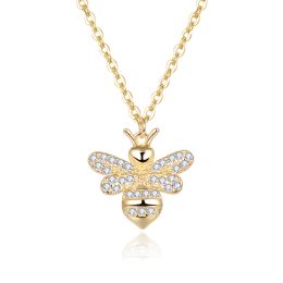 MOISS stříbrný náhrdelník VČELA GOLD