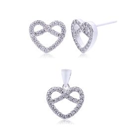 MOISS stříbrná sada SRDCE