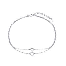 MOISS stříbrný náramek na nohu SRDCE