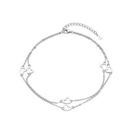 MOISS stříbrný náramek na nohu SRDCE