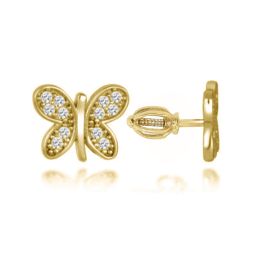 MOISS stříbrné náušnice MOTÝL GOLD