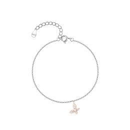 MOISS stříbrný náramek na nohu MOTÝL BICOLOR