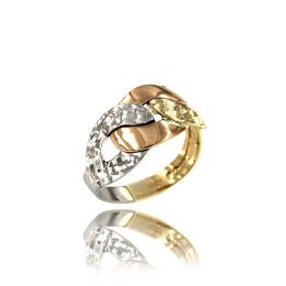 MOISS prsten ze žlutého zlata TRICOLOR