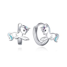 MOISS dětské stříbrné náušnice SMALT JEDNOROŽEC