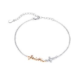 MOISS stříbrný náramek na nohu KŘÍŽEK ROSE