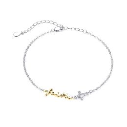 MOISS stříbrný náramek na nohu KŘÍŽEK