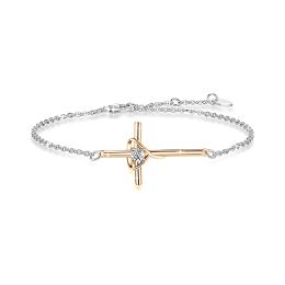 MOISS stříbrný náramek na nohu KŘÍŽEK ROSE