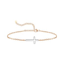 MOISS stříbrný náramek na nohu KŘÍŽEK ROSE