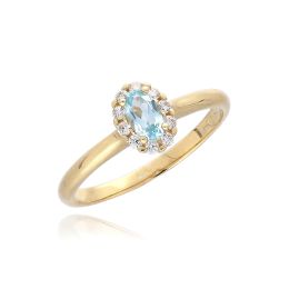 MOISS prsten ze žlutého zlata TOPAZ