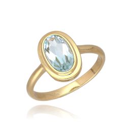 MOISS prsten ze žlutého zlata TOPAZ