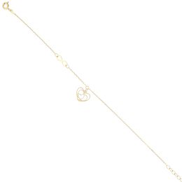 MOISS náramek ze žlutého zlata SRDCE