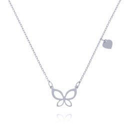 MOISS náhrdelník ze bílého zlata MOTÝL