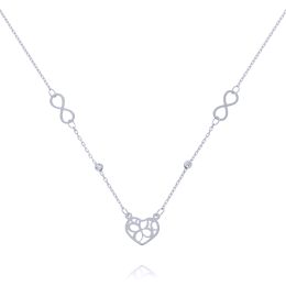MOISS náhrdelník z bílého zlata SRDCE