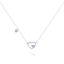 MOISS náhrdelník z bílého zlata SRDCE