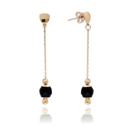 MOISS náušnice ze žlutého zlata ONYX