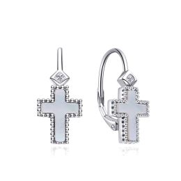 MOISS stříbrné náušnice KŘÍŽEK