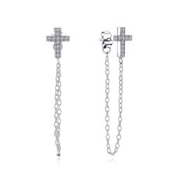 MOISS stříbrná náušnice KŘÍŽEK