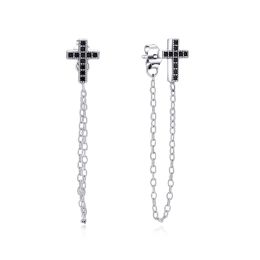 MOISS stříbrná náušnice KŘÍŽEK