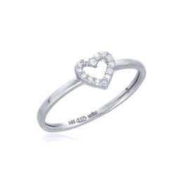 MOISS prsten z bílého zlata SRDCE