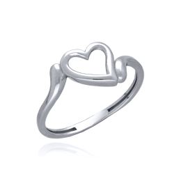 MOISS prsten z bílého zlata SRDCE
