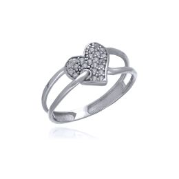 MOISS prsten z bílého zlata SRDCE