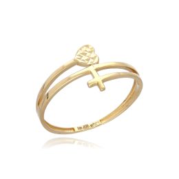 MOISS prsten ze žlutého zlata KŘÍŽEK