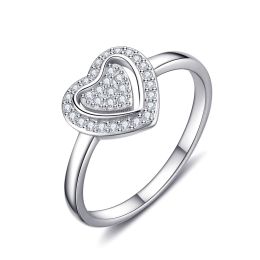 MOISS stříbrný prsten SRDCE