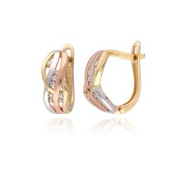 MOISS náušnice ze žlutého zlata TRICOLOR