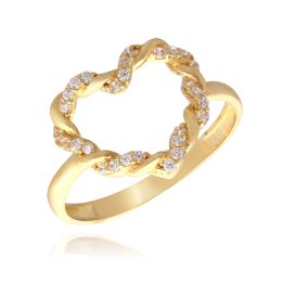MOISS prsten ze žlutého zlata SRDCE